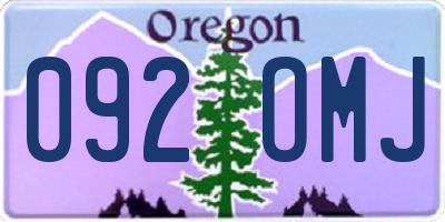 OR license plate 092OMJ