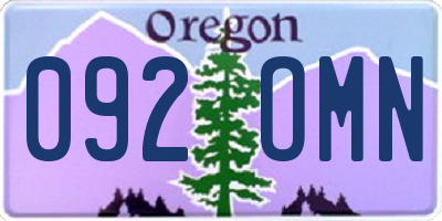 OR license plate 092OMN