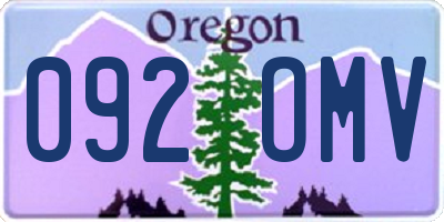 OR license plate 092OMV