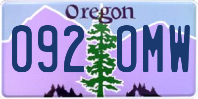 OR license plate 092OMW
