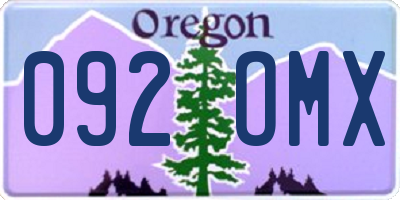 OR license plate 092OMX