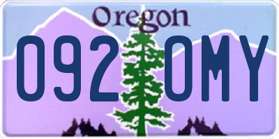 OR license plate 092OMY
