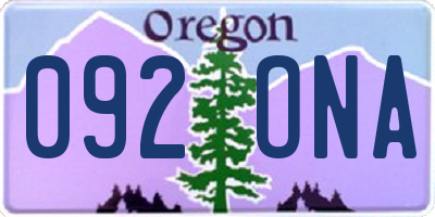 OR license plate 092ONA