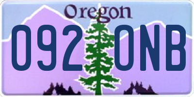 OR license plate 092ONB