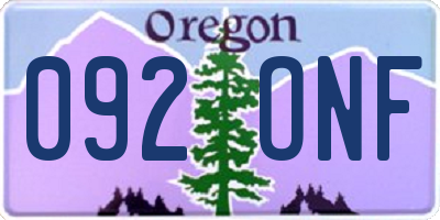 OR license plate 092ONF