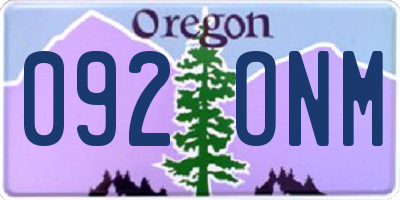 OR license plate 092ONM