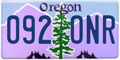 OR license plate 092ONR