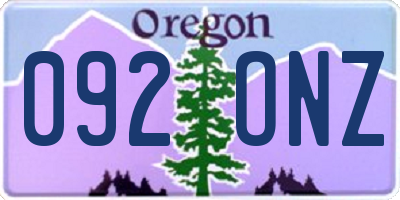 OR license plate 092ONZ