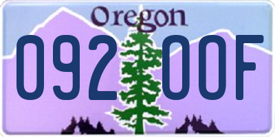OR license plate 092OOF