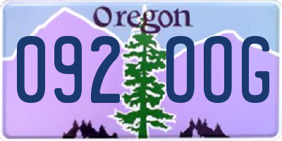 OR license plate 092OOG