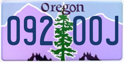 OR license plate 092OOJ