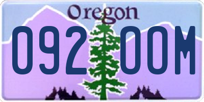 OR license plate 092OOM