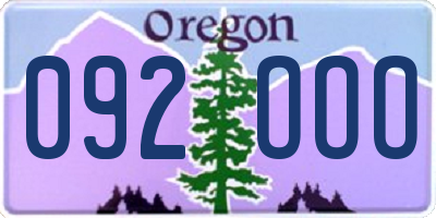OR license plate 092OOO