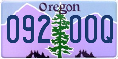 OR license plate 092OOQ