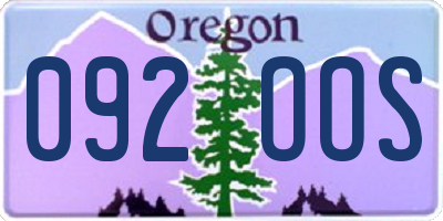 OR license plate 092OOS
