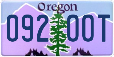 OR license plate 092OOT