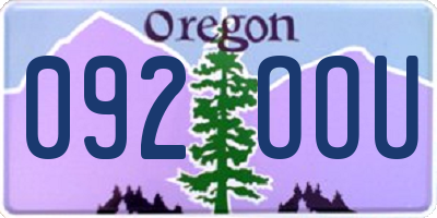 OR license plate 092OOU