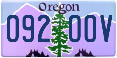 OR license plate 092OOV