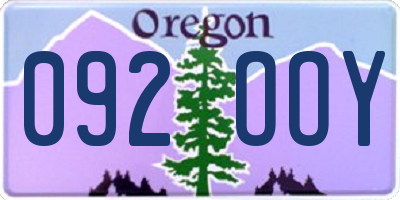 OR license plate 092OOY