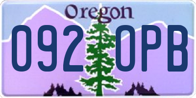 OR license plate 092OPB