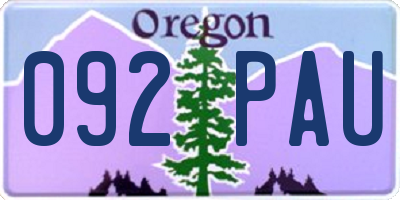 OR license plate 092PAU
