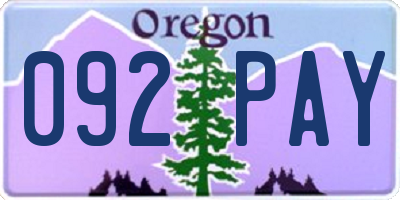 OR license plate 092PAY