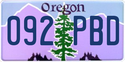 OR license plate 092PBD