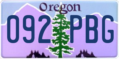 OR license plate 092PBG