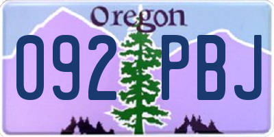 OR license plate 092PBJ