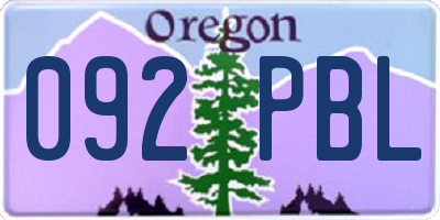 OR license plate 092PBL