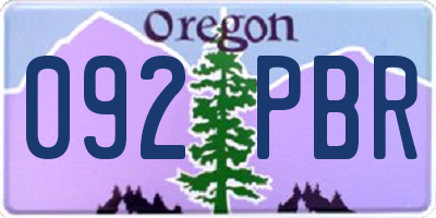 OR license plate 092PBR