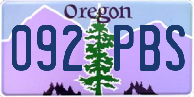 OR license plate 092PBS
