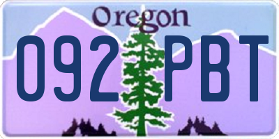 OR license plate 092PBT