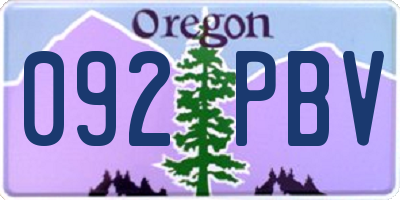 OR license plate 092PBV