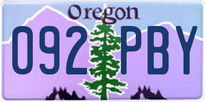 OR license plate 092PBY