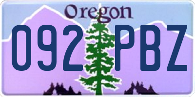 OR license plate 092PBZ