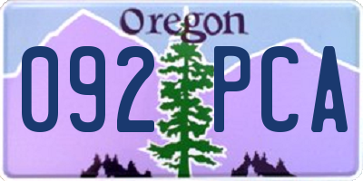 OR license plate 092PCA