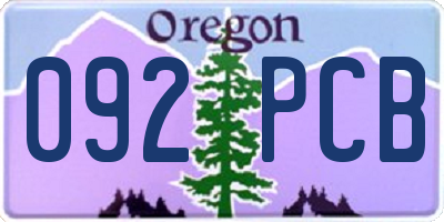OR license plate 092PCB