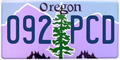 OR license plate 092PCD
