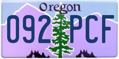 OR license plate 092PCF