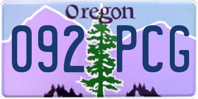 OR license plate 092PCG