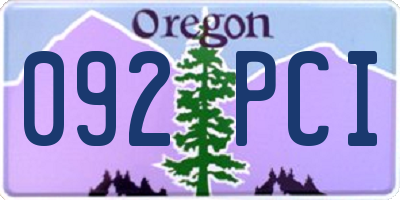 OR license plate 092PCI