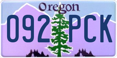 OR license plate 092PCK