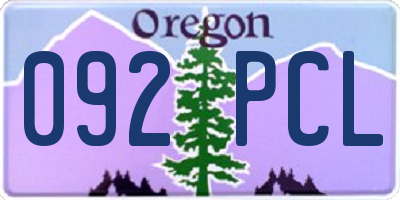 OR license plate 092PCL