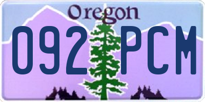 OR license plate 092PCM