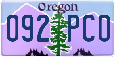 OR license plate 092PCO