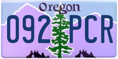 OR license plate 092PCR