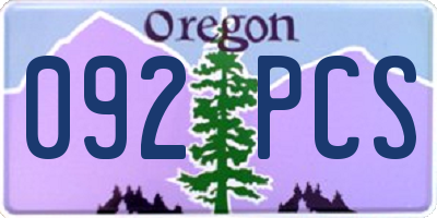 OR license plate 092PCS