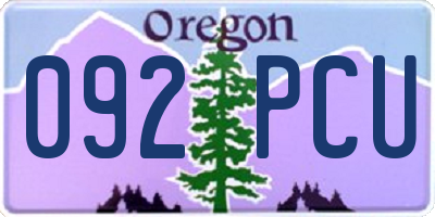 OR license plate 092PCU