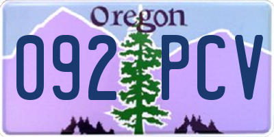 OR license plate 092PCV